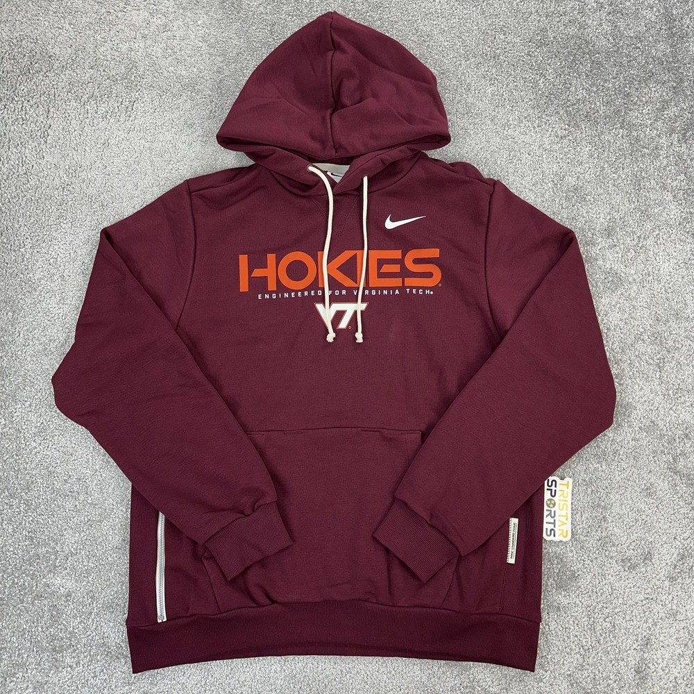 Virginia Tech Hokies Hoodie Mens Large Maroon Nike Dri Fit On Field Sideline